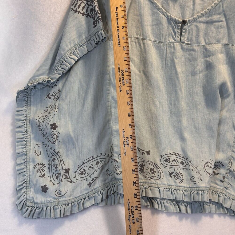 Ariat Eden Poncho Top Blue Chambray Coastal Cowgirl Women’s Size L - Picture 7 of 9